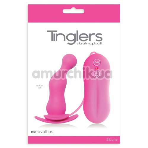 Анальная пробка с вибрацией Tinglers Vibrating Plug III, розовая