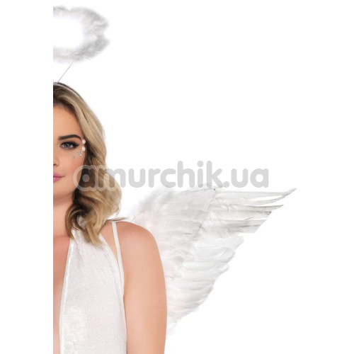 Комплект аксесуарів ангела Leg Avenue Feather Angel Wings & Halo Accessory Kit білий: крила + німб