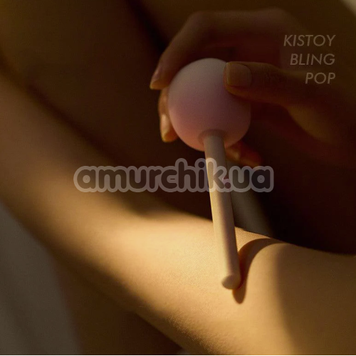 Симулятор орального секса для женщин с вибрацией Kistoy Bling Pop, розовый