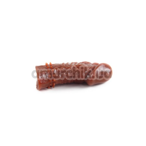 Насадка на пенис Wolftooth 5 с усиками, коричневая
