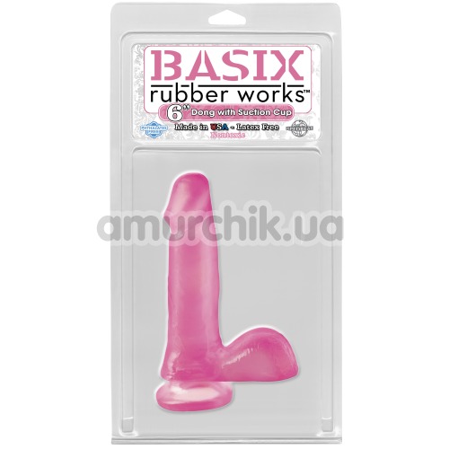 Фаллоимитатор Basix Rubber Works Dong with Suction Cup, 15 см розовый