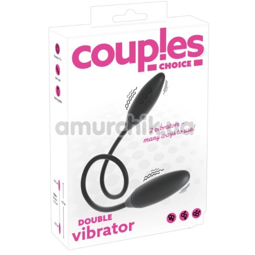 Подвійний вібратор Couples Choice Double Vibrator, чорний