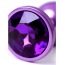 Анальная пробка с фиолетовым кристаллом Toyfa Metal 717007-44, фиолетовая - Фото №6