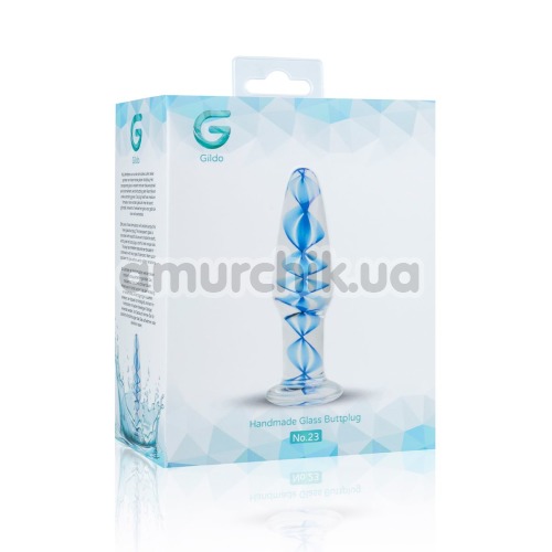 Анальна пробка Gildo Handmade Glass Buttplug No.23, блакитна