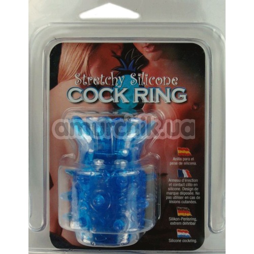 Кольцо-насадка Strechy Silicone Cock Ring голубое