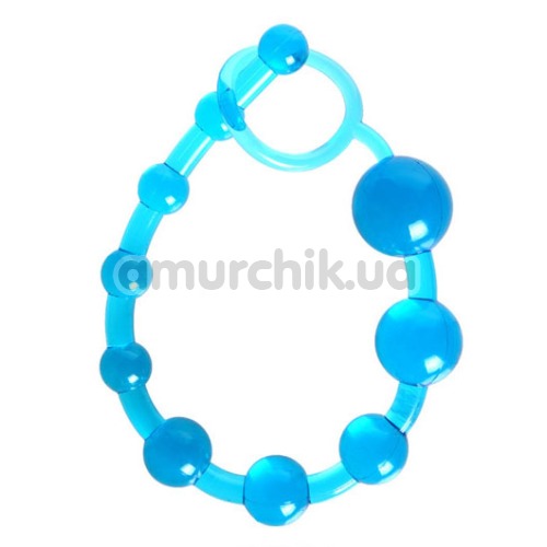 Анальная цепочка Anal Beads с петелькой, голубая