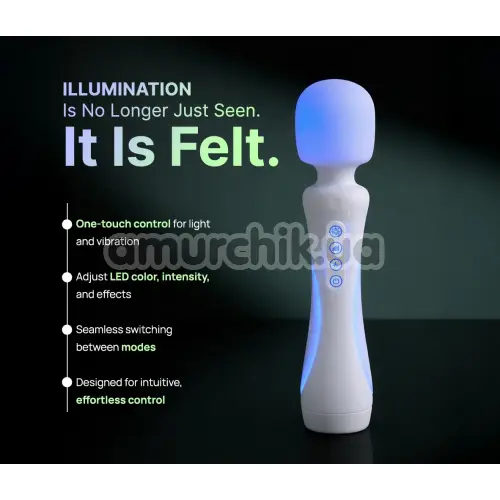 Универсальный вибромассажер с подсветкой Illumination The Wand, белый