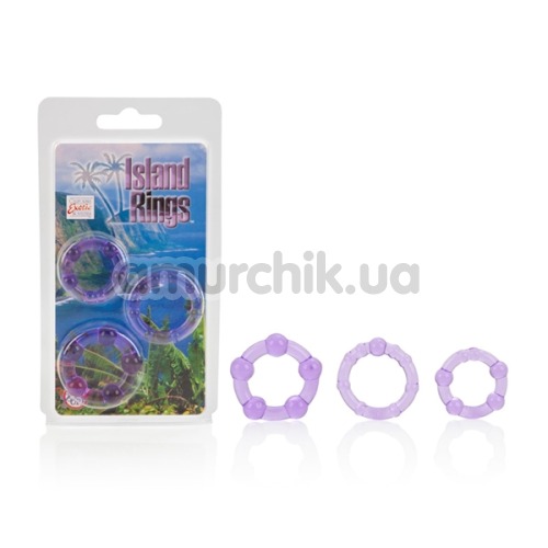 Набор эрекционных колец Silicone Island Rings фиолетовый, 3 шт