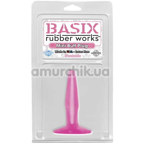 Анальная пробка Basix Rubber Works Mini Butt Plug, розовая