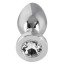 Анальная пробка с прозрачным кристаллом Sextreme Steel Diamond Putt Plug S , серебряная - Фото №2