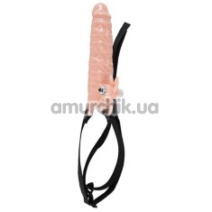 Насадка на пеніс з вібрацією Extension Strap On, тілесна - Фото №1