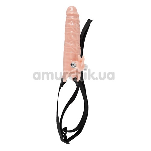 Насадка на пенис с вибрацией Extension Strap On, телесная - Фото №1