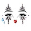 Прикраса для обличчя Harlequin Clown Jewels Sticker, чорна - Фото №1