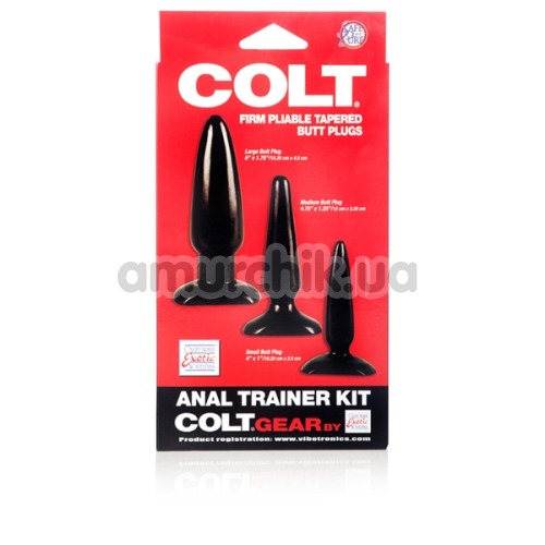 Набір з 3 анальних пробок Colt Anal Trainer Kit, чорний