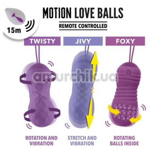 Віброяйце Motion Love Balls Foxy, бузкове