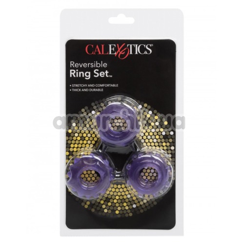Набор из 3 эрекционных колец Reversible Ring Set, фиолетовый