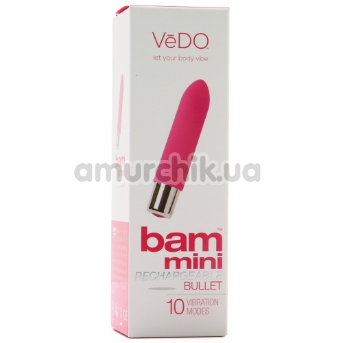 Клиторальный вибратор VeDO Bam Mini Rechargeable Bullet, розовый