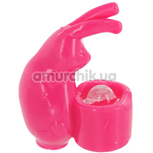 Вибронасадка на палец Bitty Bunny Fingertip Vibe, розовая - Фото №1