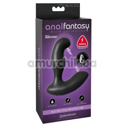 Вібростимулятор простати з електростимуляцією Anal Fantasy Elite Collection Electro Stim Prostate Vibe, чорний