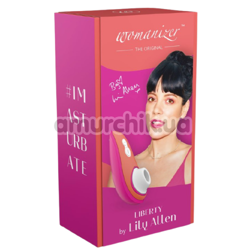 Симулятор орального секса для женщин Womanizer Liberty by Lily Allen, оранжево-розовый