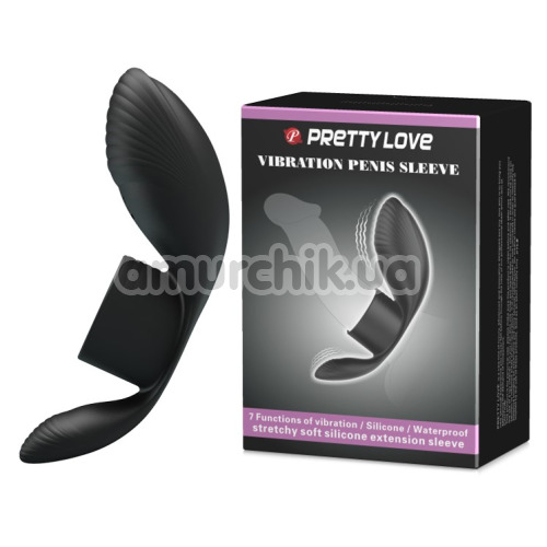 Віброкільце для члена Pretty Love Vibration Penis Sleeve, чорна