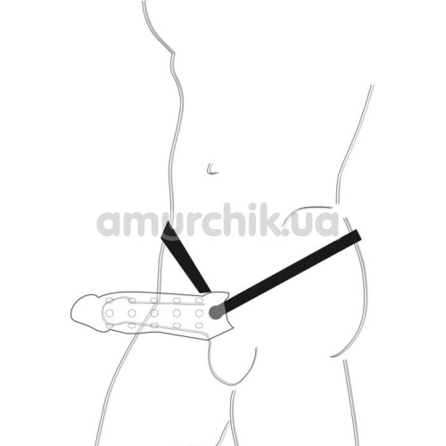 Насадка на пеніс з вібрацією Extension Strap On, тілесна