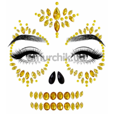 Прикраса для обличчя Leg Avenue Sugar Skull Adhesive Face Jewels Sticker, золота - Фото №1