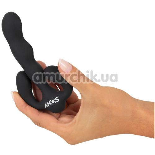 Вібростимулятор простати Anos Finest Butt Wear Flexible Prostate Stimulator With 3 Motors, чорний