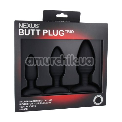 Набір з 3 анальних пробок Nexus Butt Plug Trio, чорний