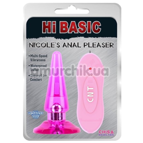Анальна пробка з вібрацією Hi Basic Nicole's Anal Pleasure, рожева
