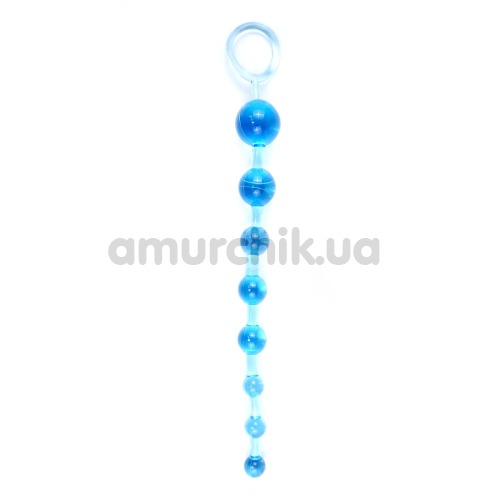 Анальная цепочка Sex Toy Jelly Anal Beads, голубая - Фото №1