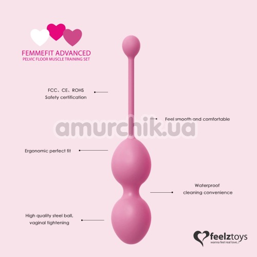 Набор вагинальных шариков FeelzToys FemmeFit Advanced, розовый