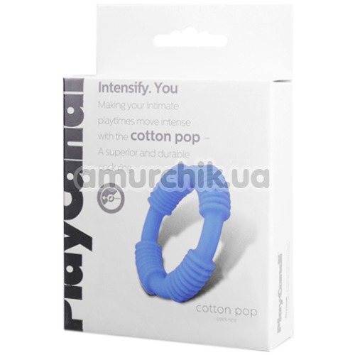 Эрекционное кольцо Cotton Pop, голубое