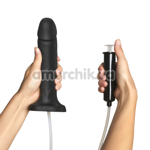 Фалоімітатор з еякуляцією Strap-On-Me Squirting Cum Realistic Dildo XL, чорний - Фото №1