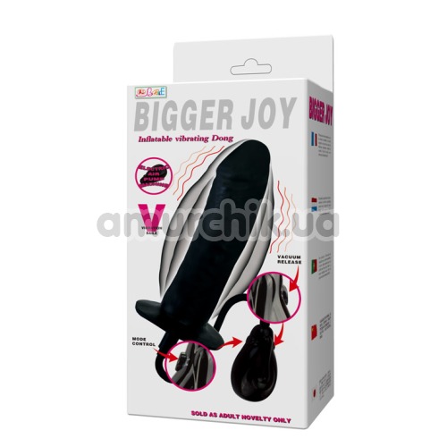 Вибратор Bigger Joy Inflatable Vibrating Dong, черный