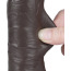Фалоімітатор Sliding-Skin Dual Layer Dong 8 з мошонкою, коричневий - Фото №13