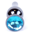 Анальная пробка с голубым кристаллом Boss Series Exclusivity Jewellery Dark Silver Plug, серебряная - Фото №4
