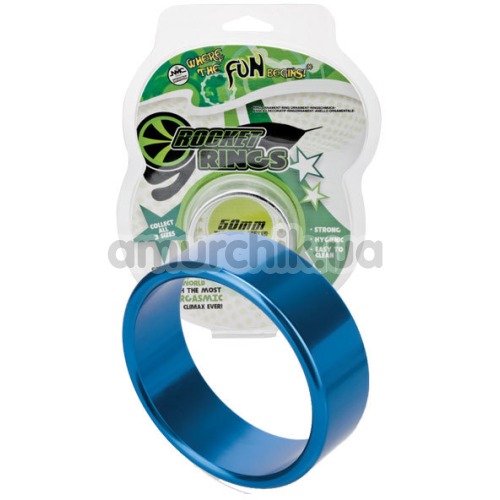 Эрекционное кольцо Rocket Rings голубое, 5 см