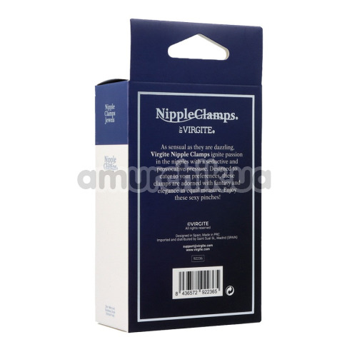 Зажимы для сосков Virgite Nipple Clamps Jewels Mod. 10, серебряные