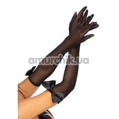 Перчатки Leg Avenue Opera Length Bow Top Gloves, черные - Фото №1