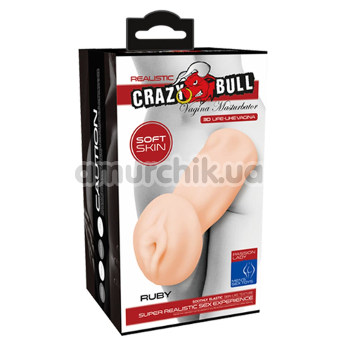 Искусственная вагина с вибрацией Crazy Bull Pocket Pussy Ruby, телесная