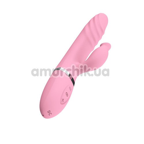 Вібратор з поштовхами і підігрівом Tongue Extension Vibrating, рожевий