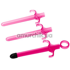 Набор из 3 шприцов для лубриканта Trinity Vibes Lubricant Launcher, розовый - Фото №1