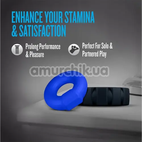 Набор из 2 эрекционных колец Performance Plus Engage 2-Ring Set, черно-синий