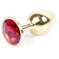 Анальная пробка с красным кристаллом Exclusivity Jewellery Gold Plug, золотая - Фото №1