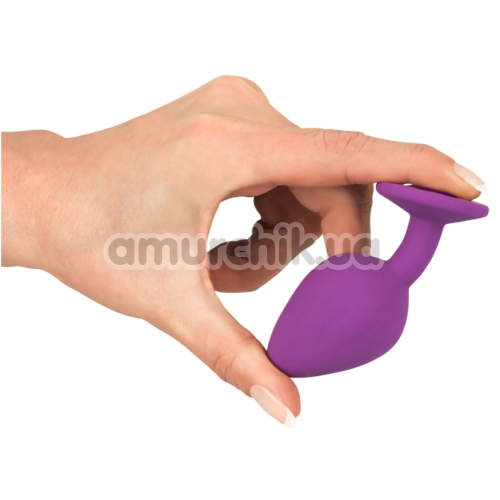 Анальная пробка с фиолетовым кристаллом Colorful Joy Jewel Purple Plug Medium, фиолетовая
