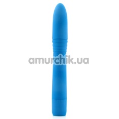 Вибратор Neon Luv Touch Ribbed Slims голубой - Фото №1