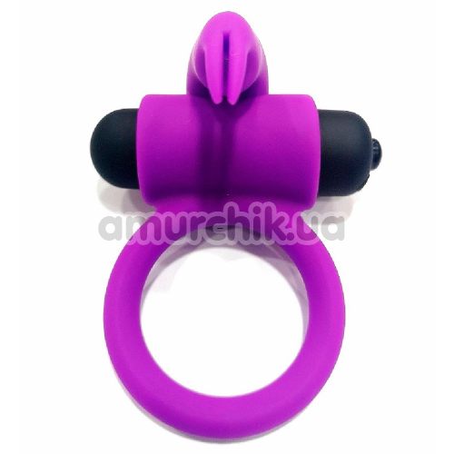 Ерекційне кільце з вібрацією Virgite Clitoral Vibrating Ring E9, фіолетове - Фото №1