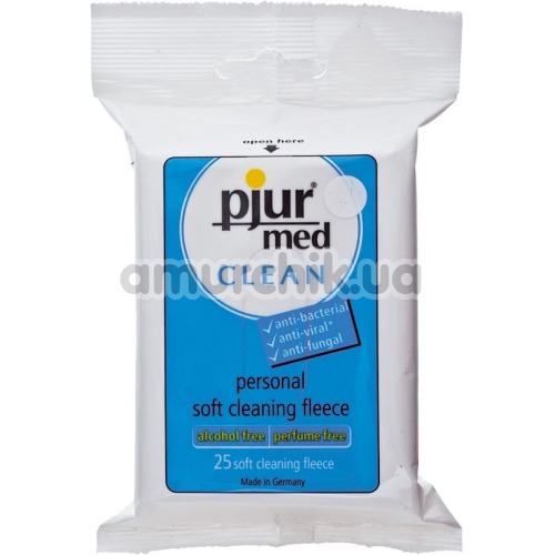 Антибактериальные салфетки Pjur Med Clean Personal Soft Cleaning Fleece, 25 шт