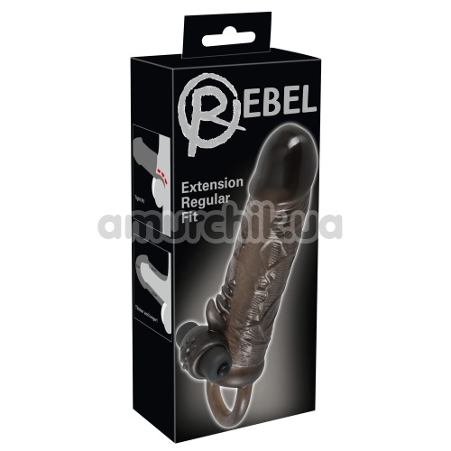 Вибронасадка на пенис Rebel Extension Regular Fit, черная
